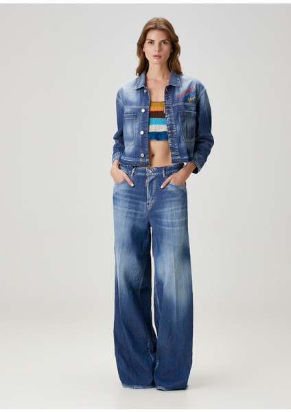 Traveller Mavi Wide Leg Jean Pantolon