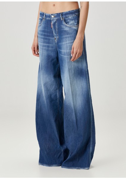 Traveller Mavi Wide Leg Jean Pantolon