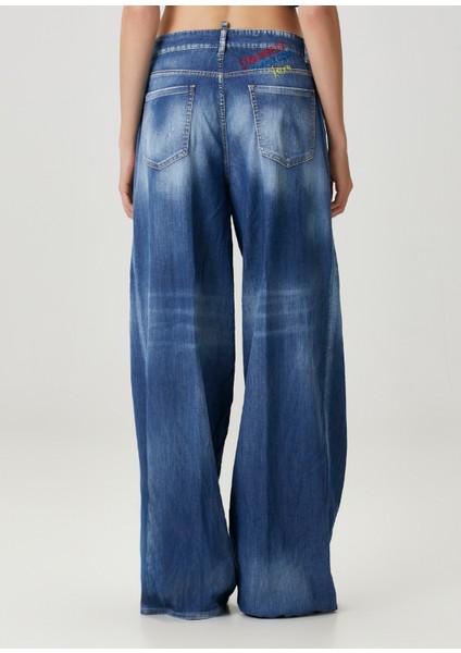 Traveller Mavi Wide Leg Jean Pantolon