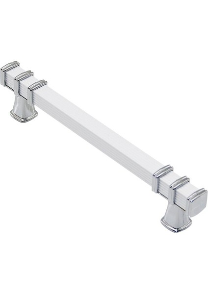 Yüzük Krom - Kulp Beyaz Kare Çekmece Kulp 12.8cm