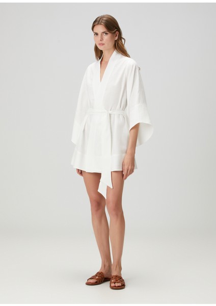 Glow Ekru Organik Keten Kimono fiyatları