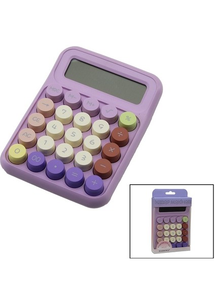 Daktilo Tuş Modeli 12 Haneli Hesap Makinesi Mix Renkli Pilli 15.7 x 11.1 x 2.7cm 166GR