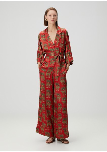 Jagger Kırmızı Desenli Pijama Gömlek
