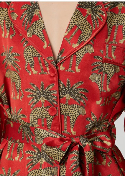 Jagger Kırmızı Desenli Pijama Gömlek