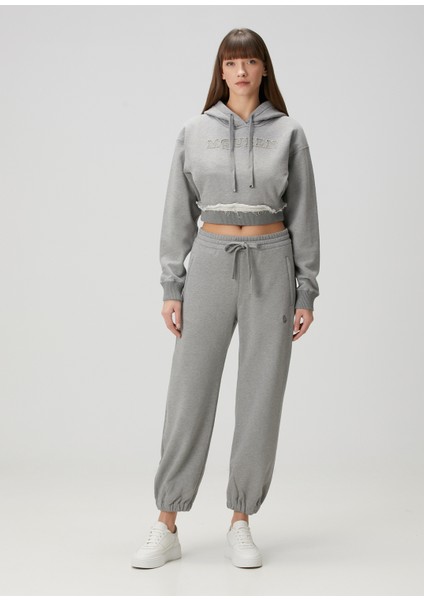 Gri Kapüşonlu Crop Sweatshirt fiyatları