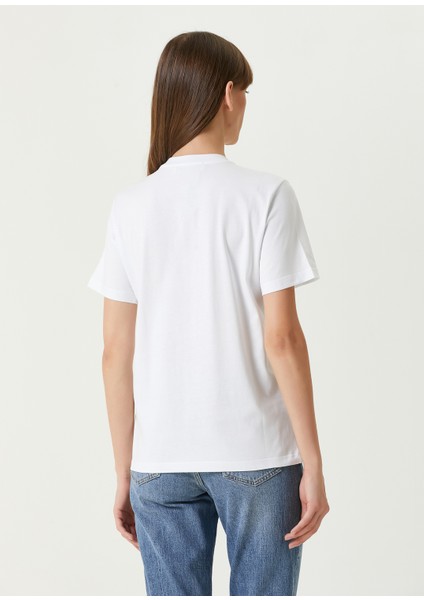 Beyaz Logo Baskılı T-Shirt indirimleri