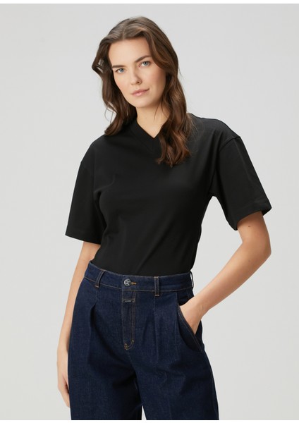 Siyah Organik Pamuk T-Shirt