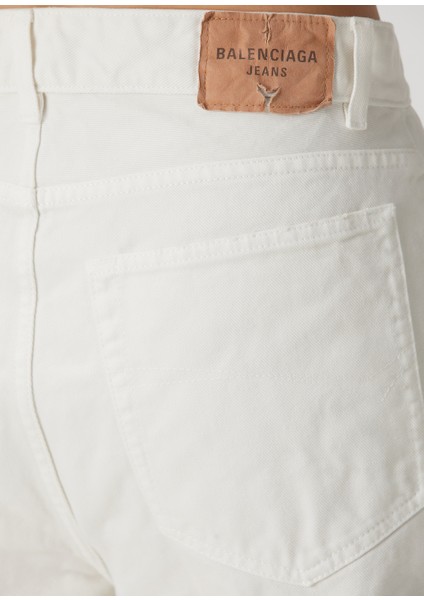 Loose Fit Beyaz Jean Pantolon