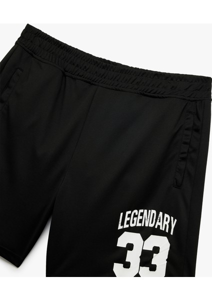 Yeni Sezon Baskılı Cep Detaylı Beli Lastikli Oversize Spor Şort