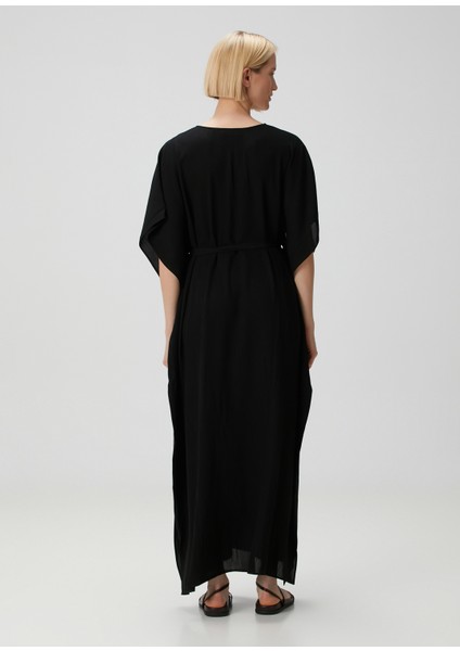 Siyah Maksi Kaftan Elbise