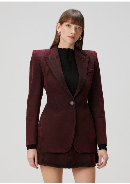Bordo Denim Blazer