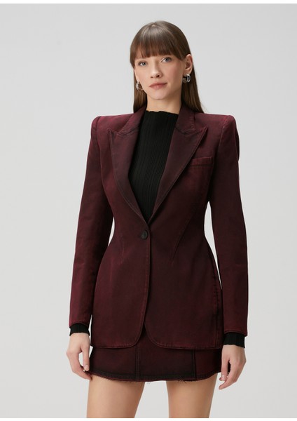 Bordo Denim Blazer modelleri