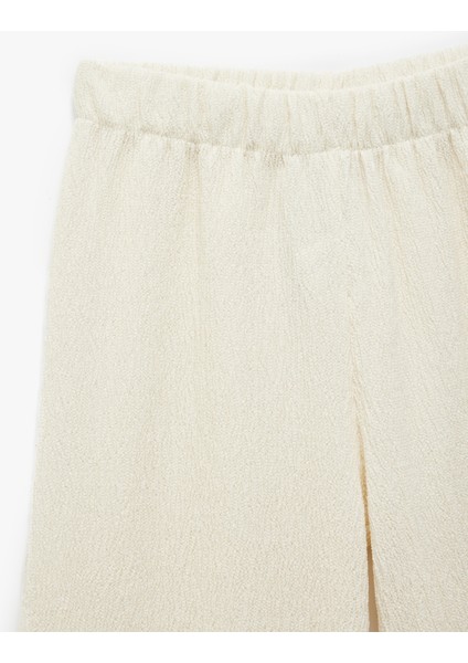 Yeni Sezon Beli Lastikli Viskon Karışımlı Dokulu Geniş Paça Pantolon modelleri