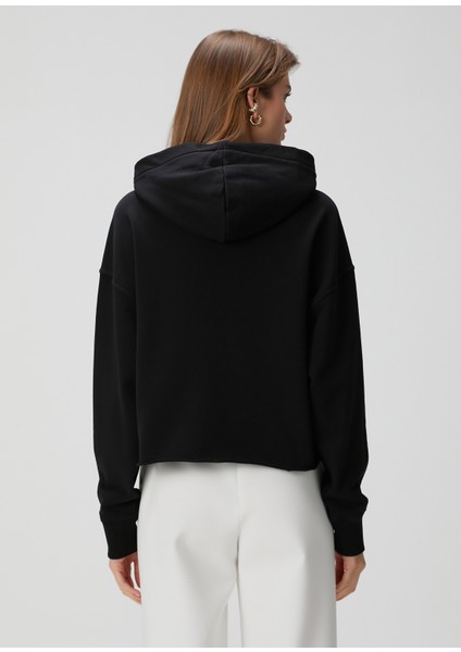 Siyah Logo Baskılı Sweatshirt