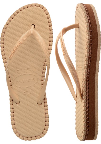 Slim Flatform Loop Bej Kadın Plaj Terliği fiyatları