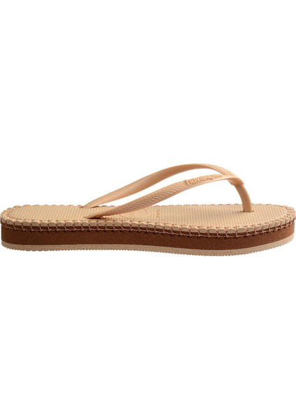 Slim Flatform Loop Bej Kadın Plaj Terliği indirimleri