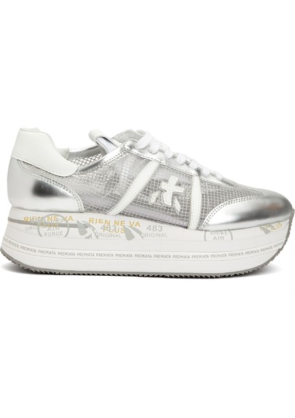 Beth Beyaz Gümüş kadın Sneaker