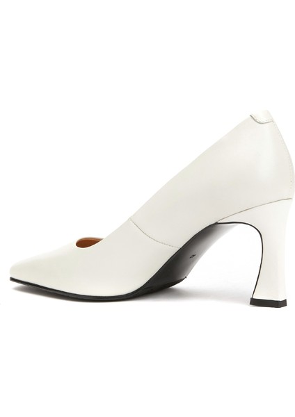 Kırık Beyaz Kadın Deri Stiletto modelleri