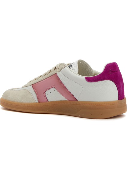 Pembe Beyaz Kadın Deri Sneaker modelleri