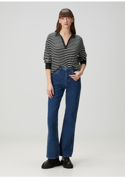 The Riding Flare Lacivert Jean Pantolon