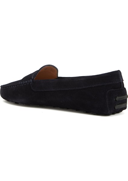 Lacivert Kadın Süet Loafer modelleri