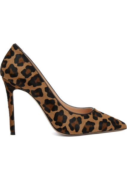 Essential Leopar Desenli Deri Stiletto