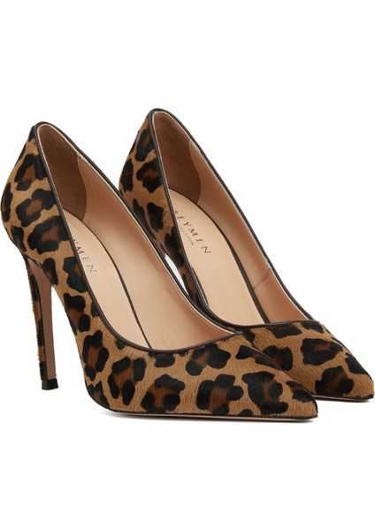 Essential Leopar Desenli Deri Stiletto