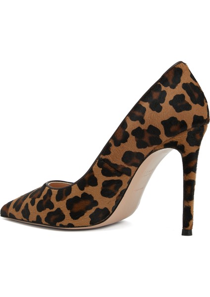 Essential Leopar Desenli Deri Stiletto