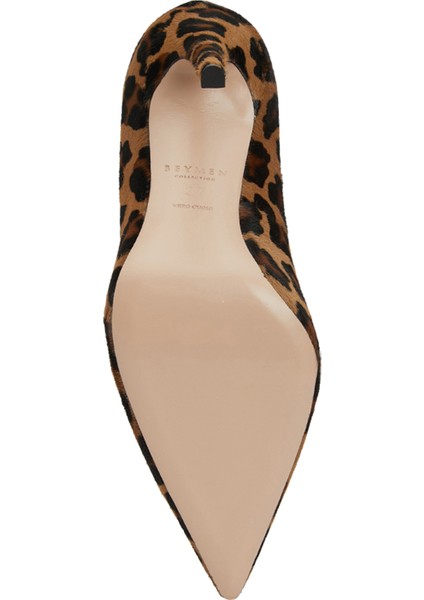Essential Leopar Desenli Deri Stiletto