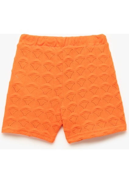 Yeni Sezon Beli Lastikli Dokulu Mini Şort Etek
