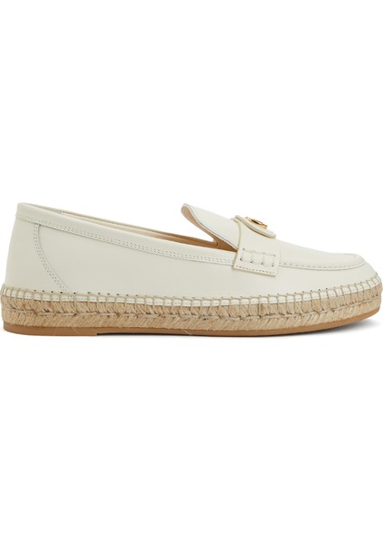 Ekru Kadın Deri Loafer