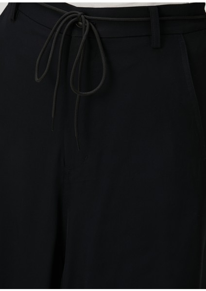 Siyah Twill Wide Pantolon