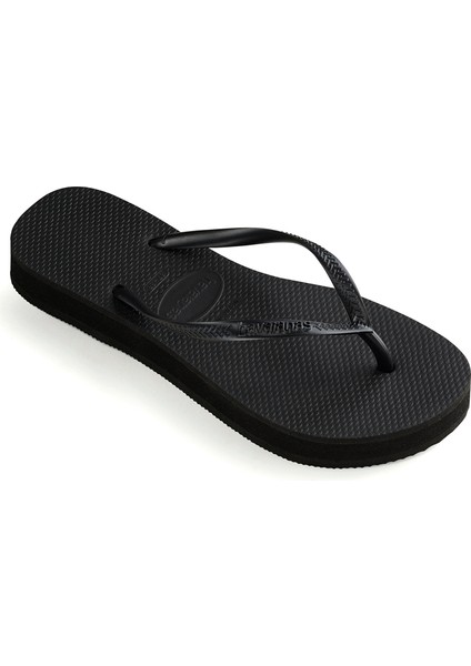 Slim Flatform Siyah Kadın Plaj Terliği