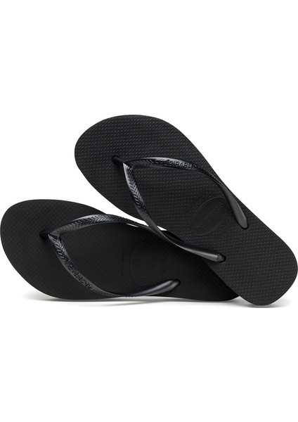 Slim Flatform Siyah Kadın Plaj Terliği