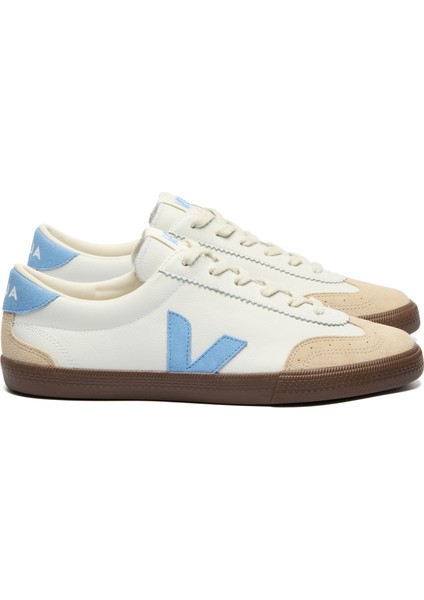 Volley Mavi Beyaz Kadın Deri Sneaker