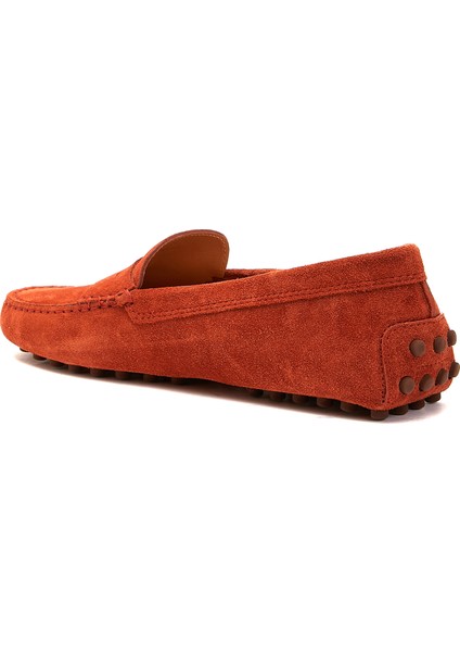 Kiremit Kadın Deri Loafer modelleri