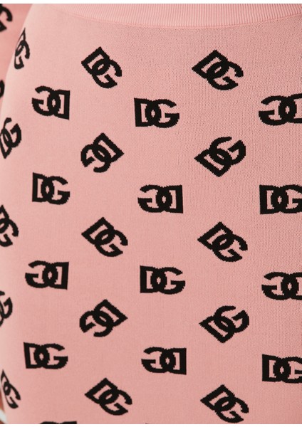 Pembe Logo Desenli Midi Etek