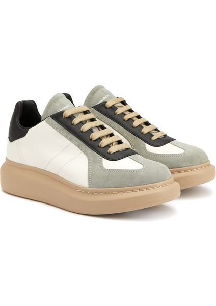 Oversized Retro Beyaz Siyah Kadın Deri Sneaker fiyatları