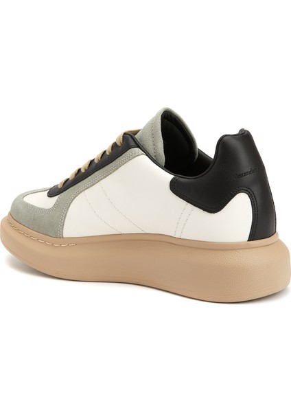 Oversized Retro Beyaz Siyah Kadın Deri Sneaker modelleri