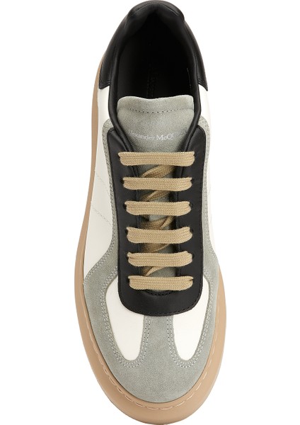 Oversized Retro Beyaz Siyah Kadın Deri Sneaker fırsatları