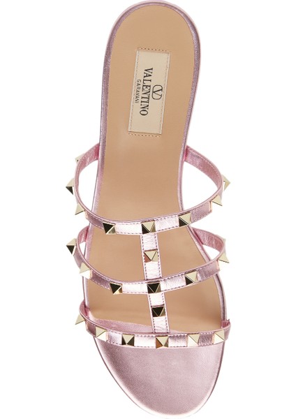 Rockstud Açık Pembe Kadın Deri Terlik fırsatları