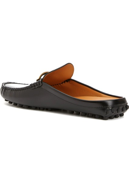 Gommino Siyah Logo Detaylı Kadın Deri Loafer modelleri