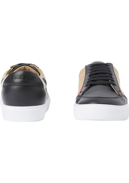 House Check Siyah Deri Kadın Sneaker fırsatları