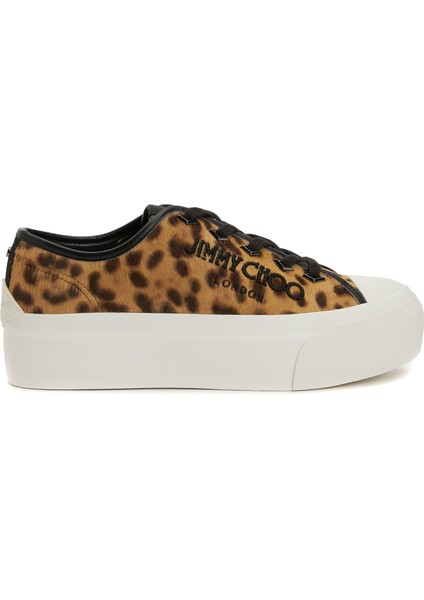 Palma Maxi Leopar Desenli Kadın Deri Sneaker