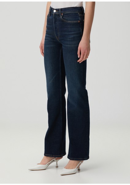 70S Bootcut Koyu Mavi Jean Pantolon