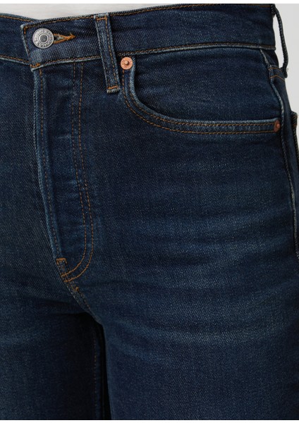 70S Bootcut Koyu Mavi Jean Pantolon