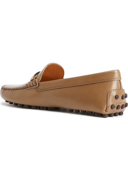 Gommino Kahverengi Kadın Deri Loafer modelleri