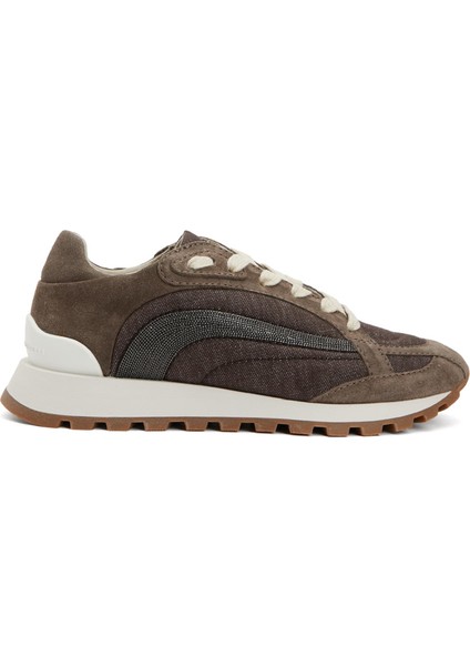 Kahverengi Kadın Deri Sneaker