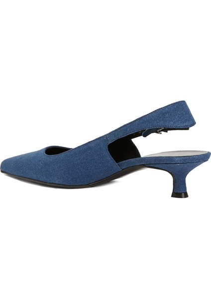 Lacivert Denim Topuklu Ayakkabı