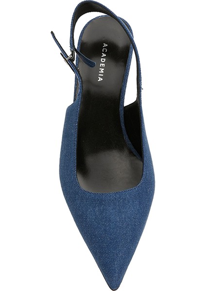 Lacivert Denim Topuklu Ayakkabı